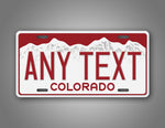Any Text Red Colorado Custom License Plate 