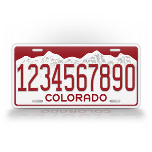 Personalized Text Red Novelty Colorado License Plate 