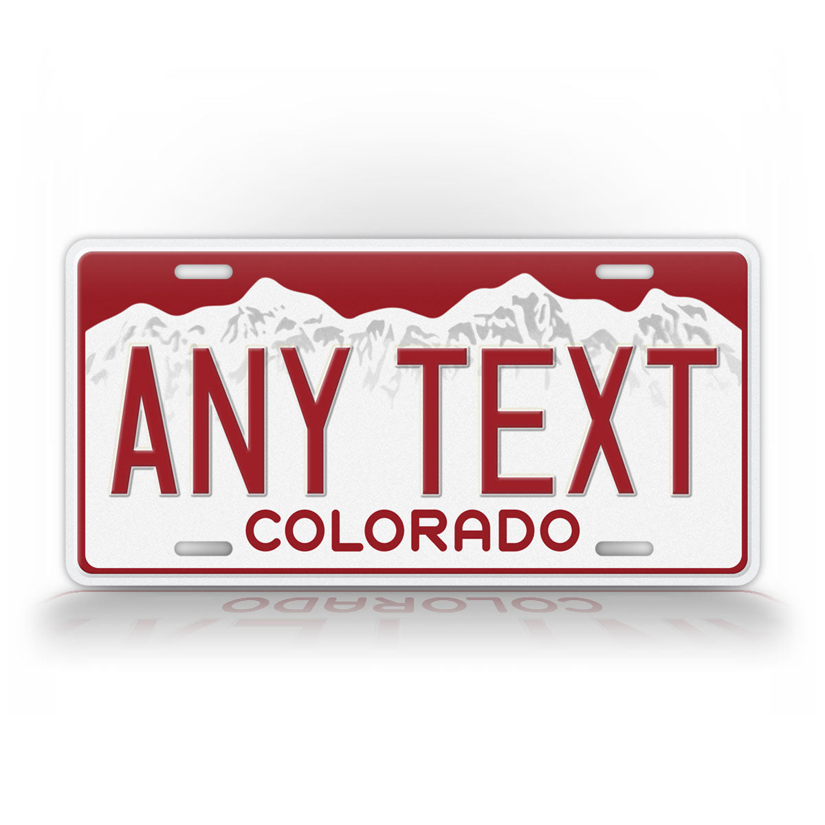 Custom Text Red Colorado State License Plate 