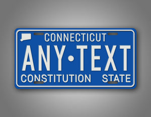 Vintage Any Text Connecticut State Auto Tag  