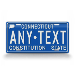 1980s Connecticut Custom Text License Plate 