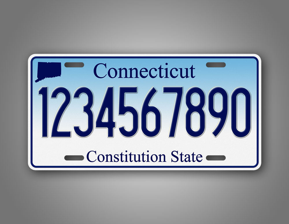 Personalized Text Connecticut State Auto Tag