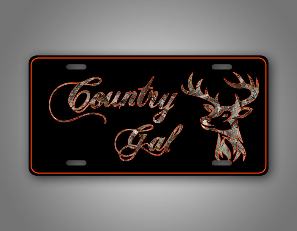 Country Gal Deer Head License Plate