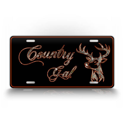 Country Gal Deer Head License Plate