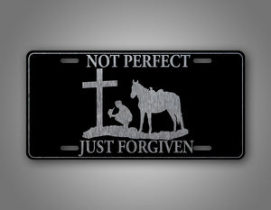 Christian License Plate Not Perfect Just Forgiven 