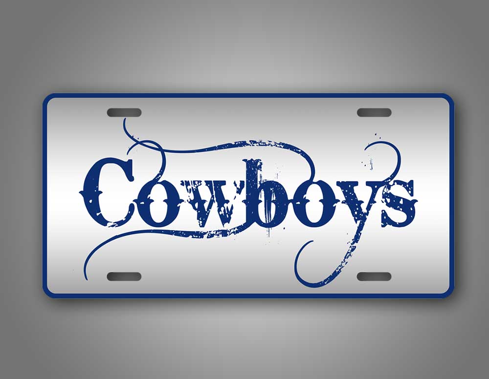 Blue And Silver Cowyboys Football Tag