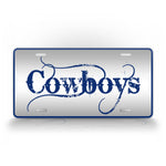 Blue Cowboys Themed Auto Tag
