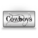 Black Football Cowboys License Plate