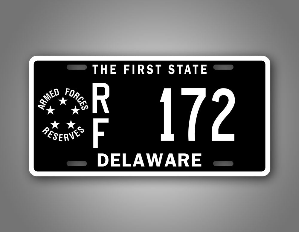 Custom Delaware Armed Forces Reserve License Plate