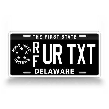 Custom Text Delaware Armed Forces Reserve License Plate