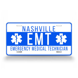 Personalized Emergency EMT Custom License Plate