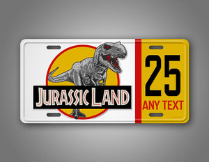 Jurassic Land Custom License Plate Car Tag  