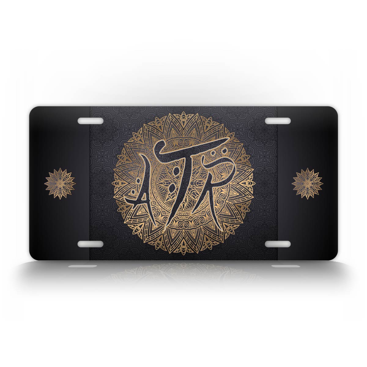 Monogrammed Luxury Arabic Mandala License Plate