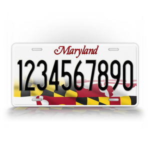 Custom Maryland Flag License Plate 