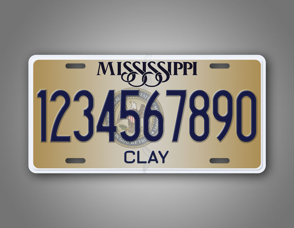 Custom Text Personalized Mississippi State Auto Tag  