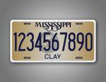 Custom Text Personalized Mississippi State Auto Tag  