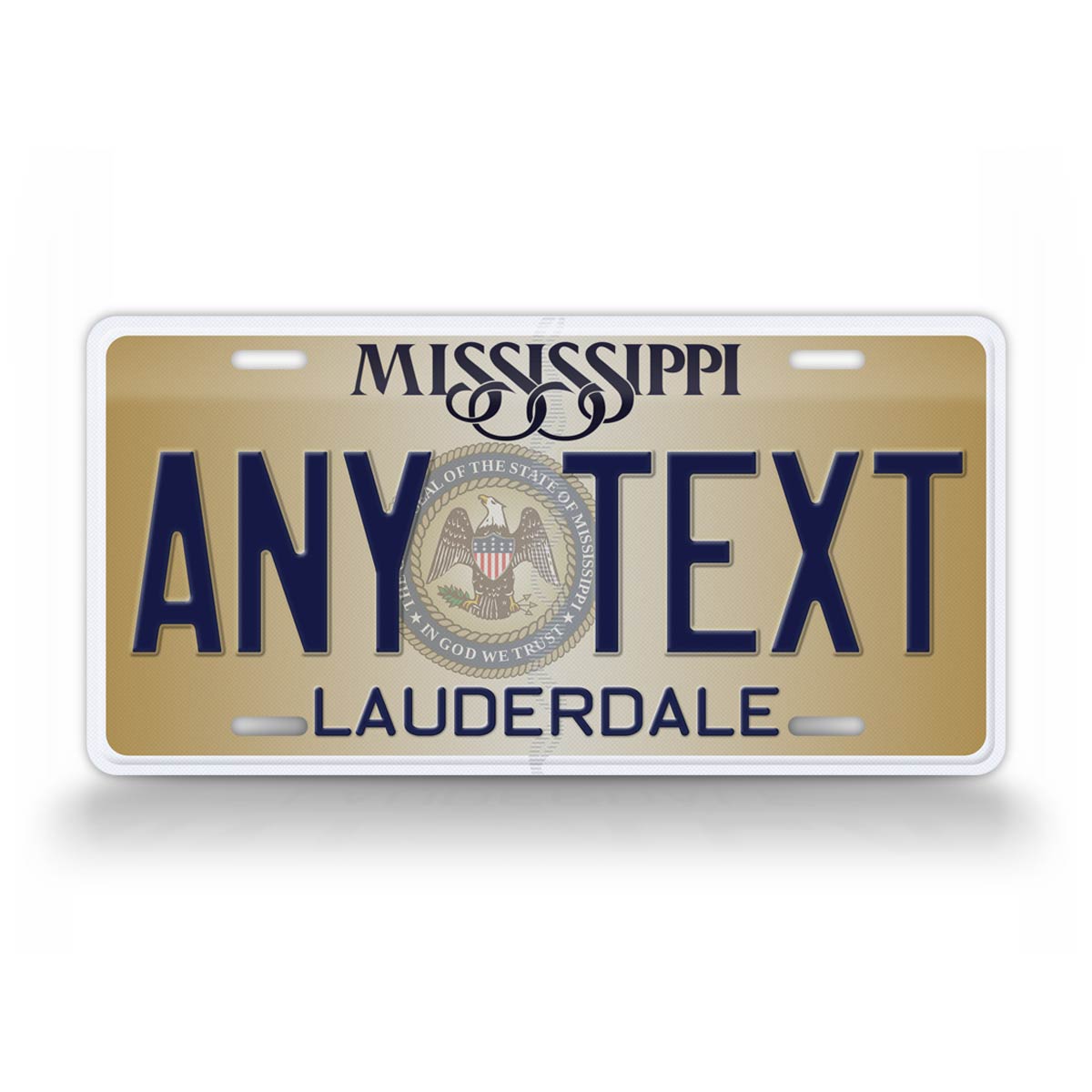 Custom Text Novelty Mississippi State License Plate 