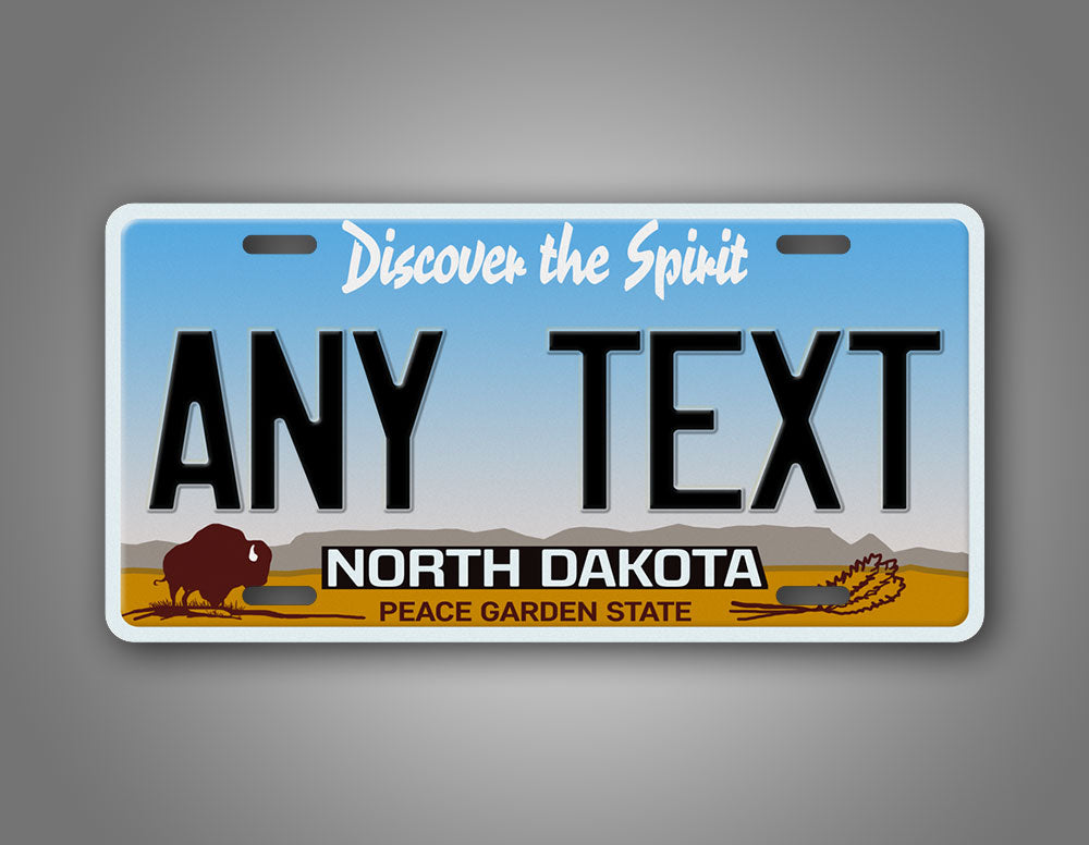 Personalized Text North Dakota Auto Tag