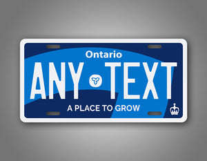 Personalized Ontario Canada Any Text License Plate 