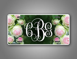 Custom Monogram Rose Personalized Tag