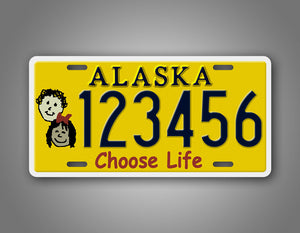 Personalized Alaska "Choose Life" License Plate