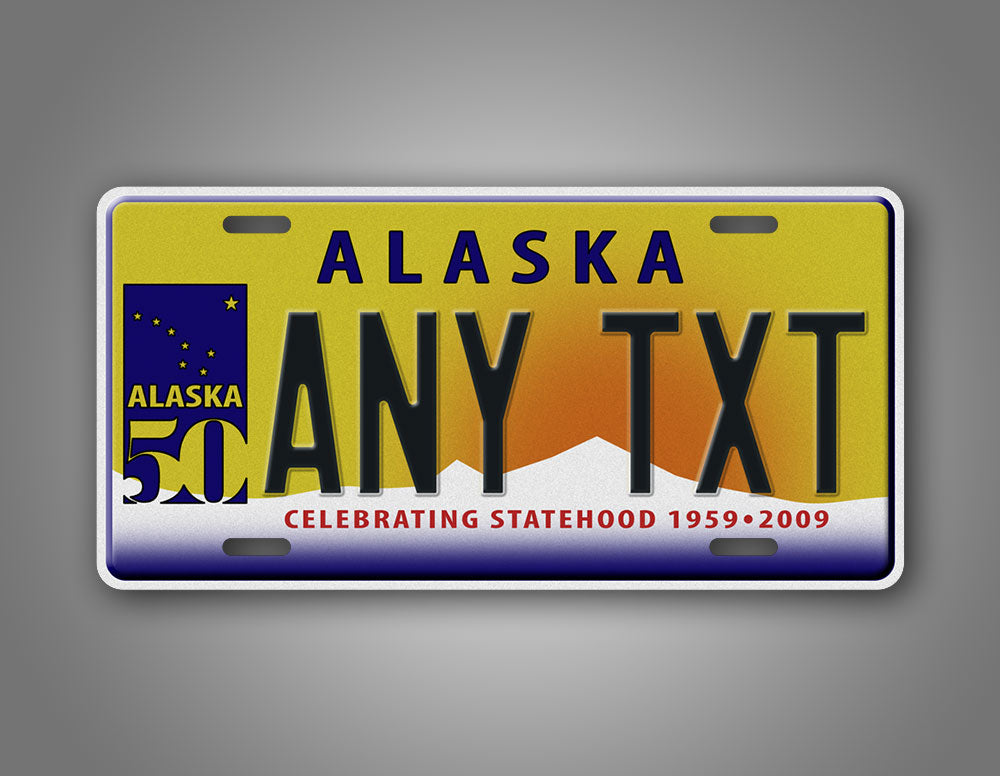 Personalized "Celebrating Statehood" Alaska State License Plate