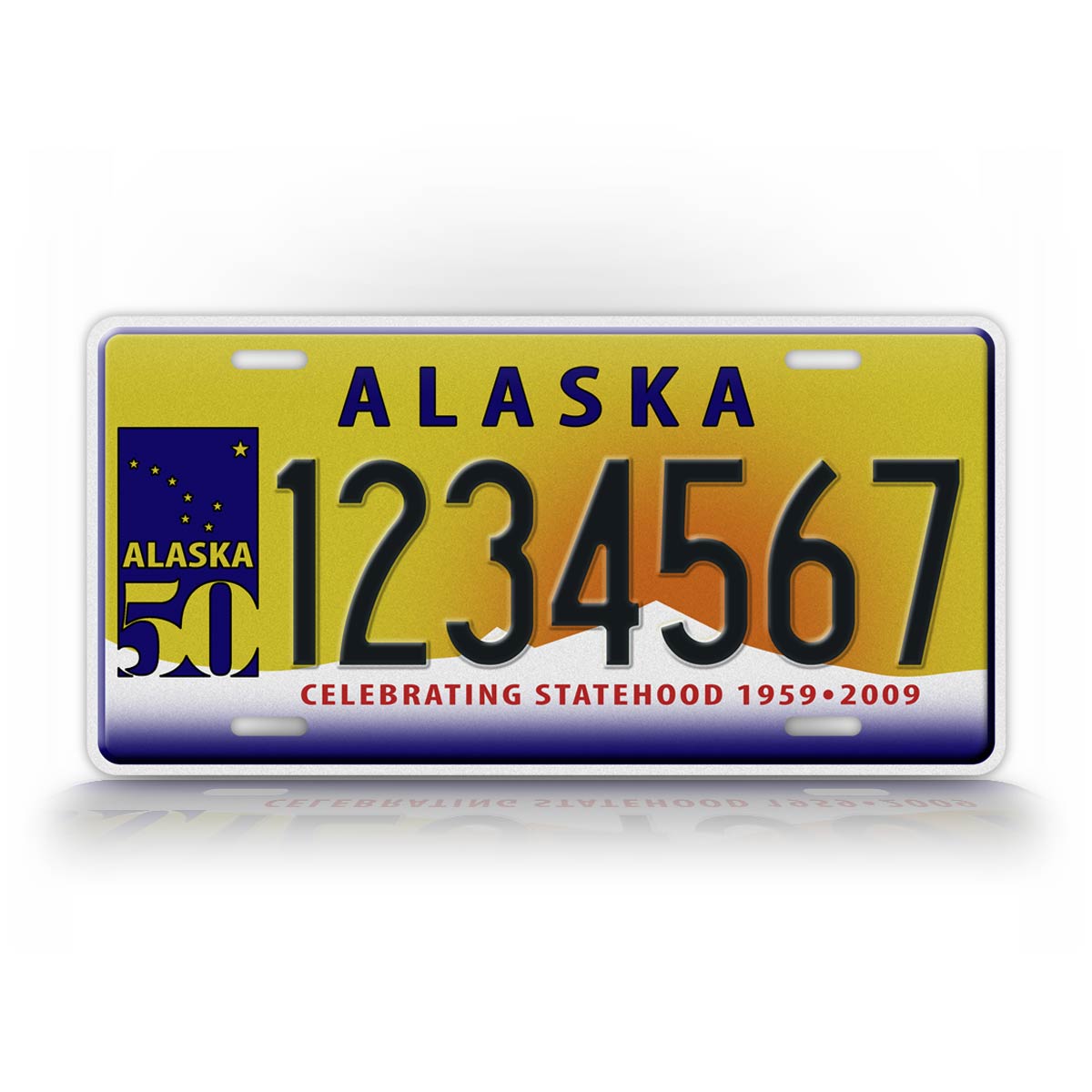 Personalized "Celebrating Statehood" Alaska State License Plate