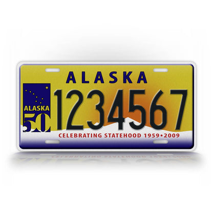 Personalized "Celebrating Statehood" Alaska State License Plate