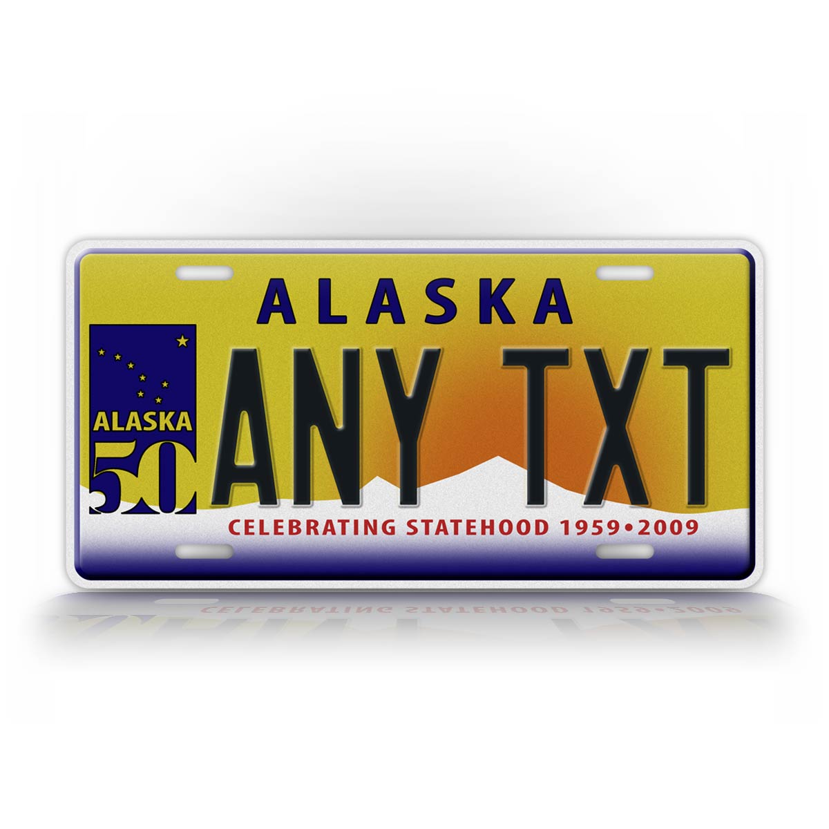 Personalized "Celebrating Statehood" Alaska State License Plate