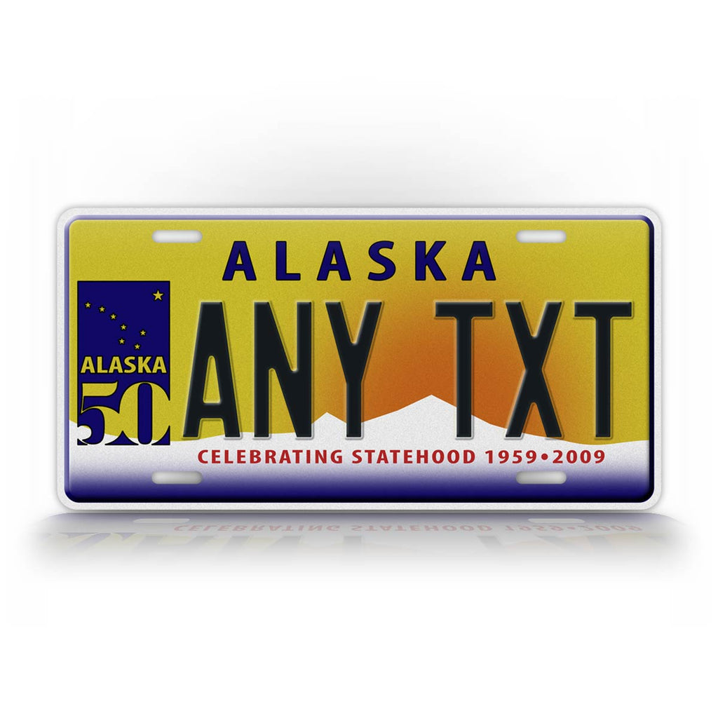 Personalized "Celebrating Statehood" Alaska State License Plate
