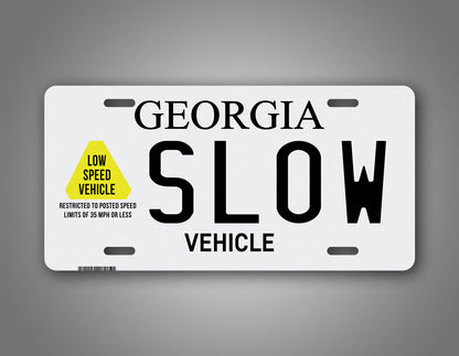 Custom Georgia "Slow Vehicle" License Plate