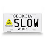 Custom Georgia "Slow Vehicle" License Plate