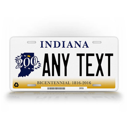 Custom Bicentennial Indiana State License Plate