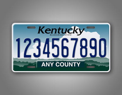 Custom Kentucky "Bluegrass State" License Plate