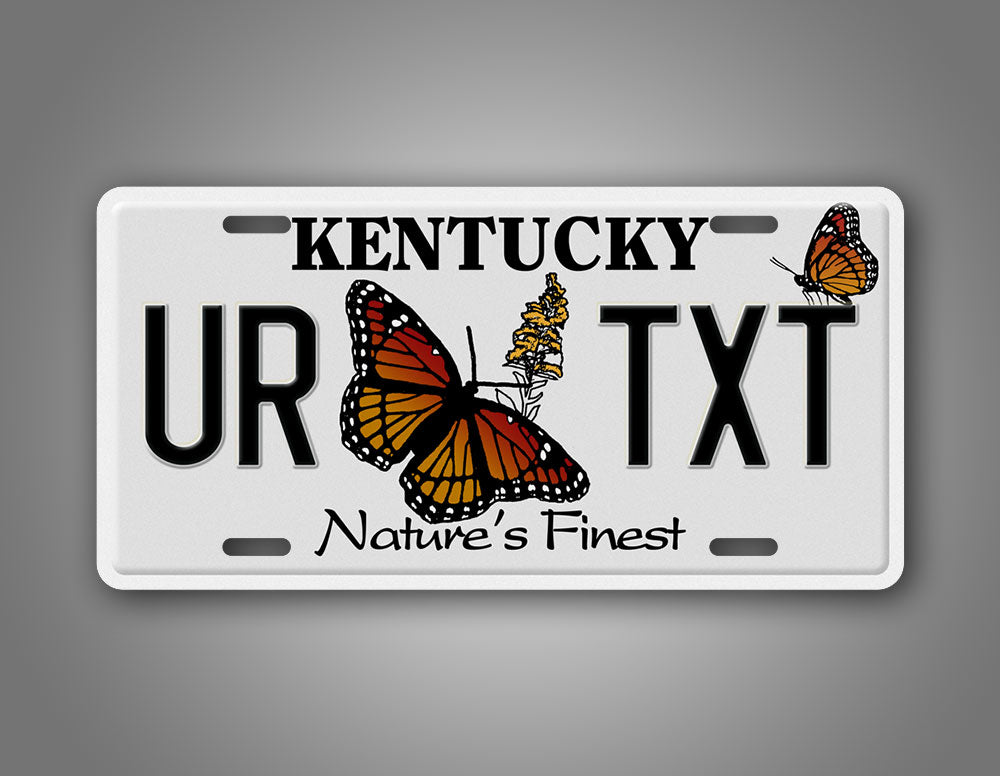 Personalized Kentucky "Natures Finest" Butterfly License Plate