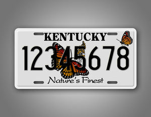 Personalized Kentucky "Natures Finest" Butterfly License Plate
