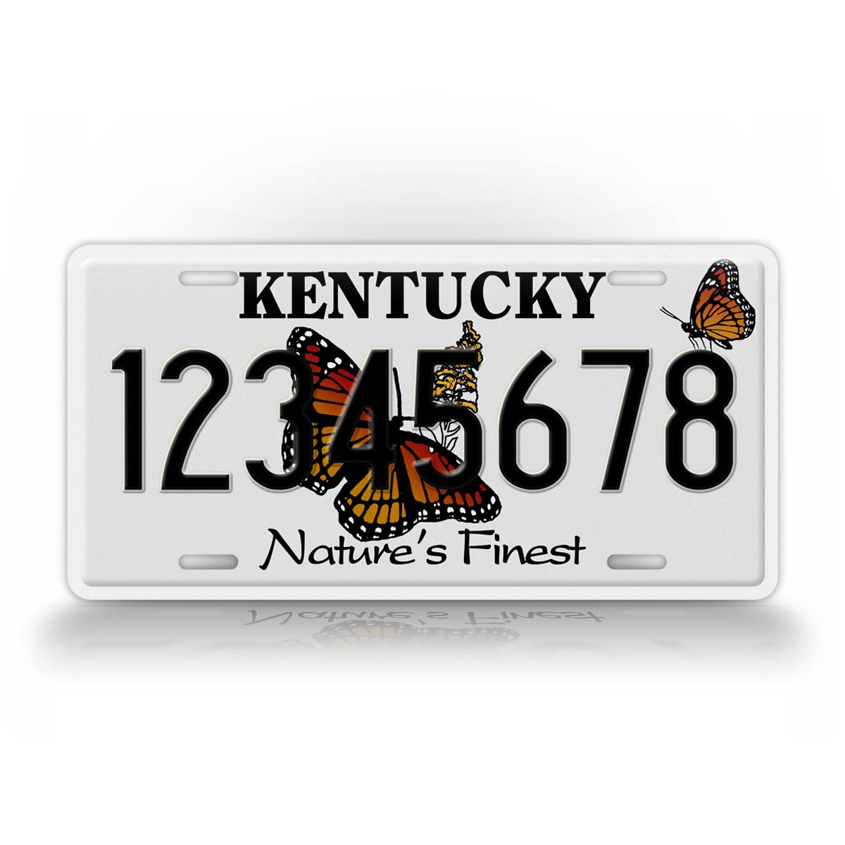 Personalized Kentucky "Natures Finest" Butterfly License Plate