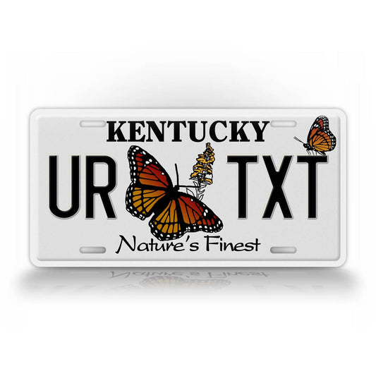 Personalized Kentucky "Natures Finest" Butterfly License Plate