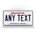 Custom Louisiana Sportsman's Paradise 1993-2005 2016-Present License Plate