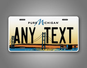 Custom Michigan Mackinac Bridge License Plate
