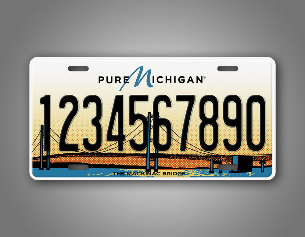 Custom Michigan Mackinac Bridge License Plate