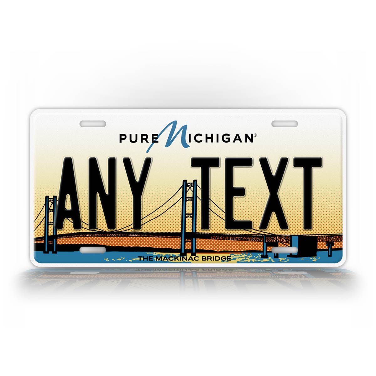 Custom Michigan Mackinac Bridge License Plate