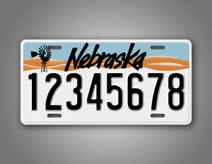 Custom Text 1990-1992 Nebraska State License Plate