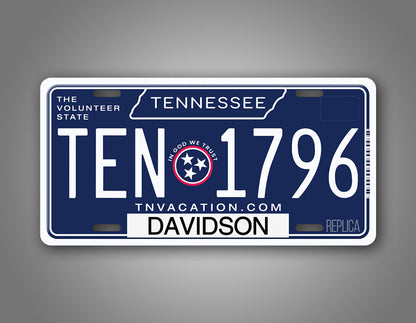 Custom Text New Tennessee Blue State License Plate