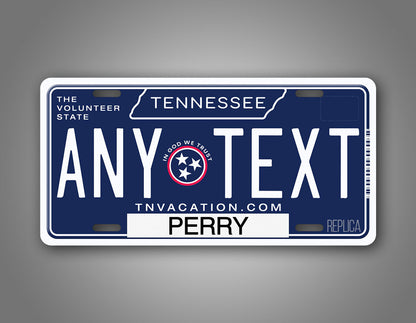 Custom Text New Tennessee Blue State License Plate