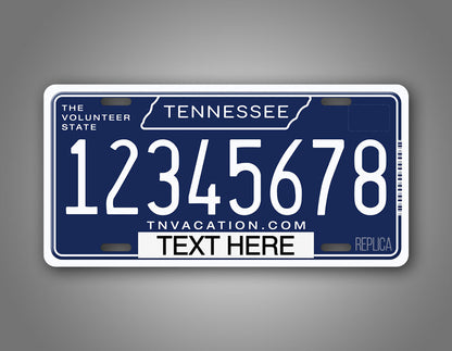 Custom Text New Tennessee Blue State License Plate