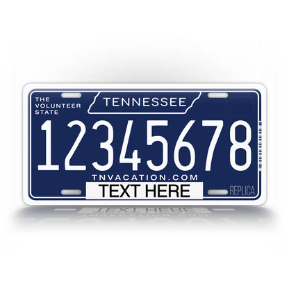 Custom Text New Tennessee Blue State License Plate