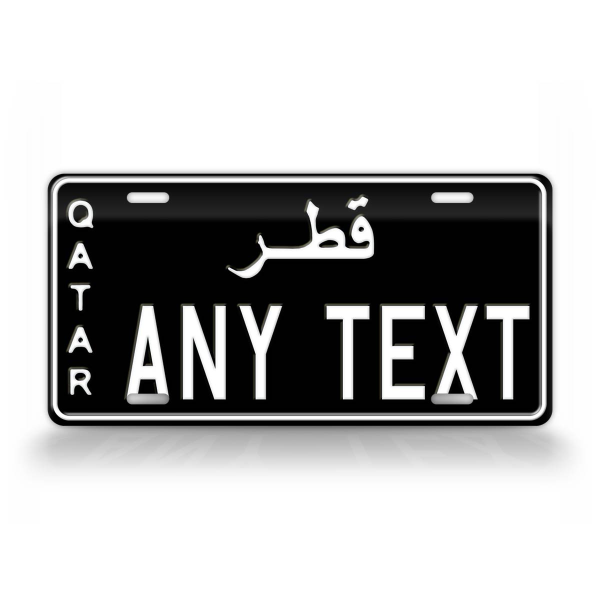 Custom Text Black Qatar License Plate