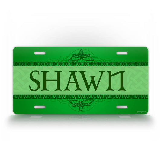 Custom Text Green Celtic Style License Plate 