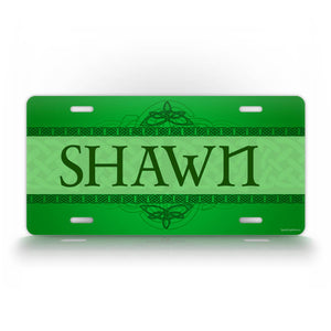 Custom Text Green Celtic Style License Plate 